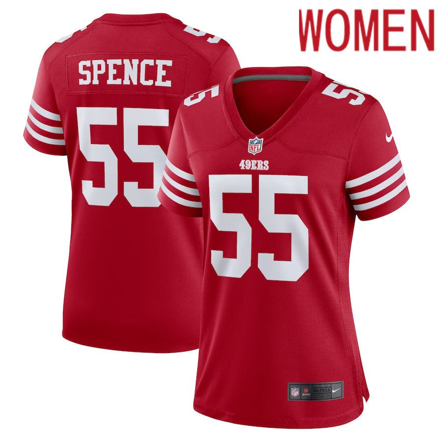 Women San Francisco 49ers #55 Akeem Spence Nike Scarlet Home Game Player NFL Jersey